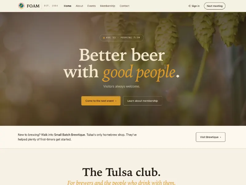 alemakers.org homepage: Better beer with good people